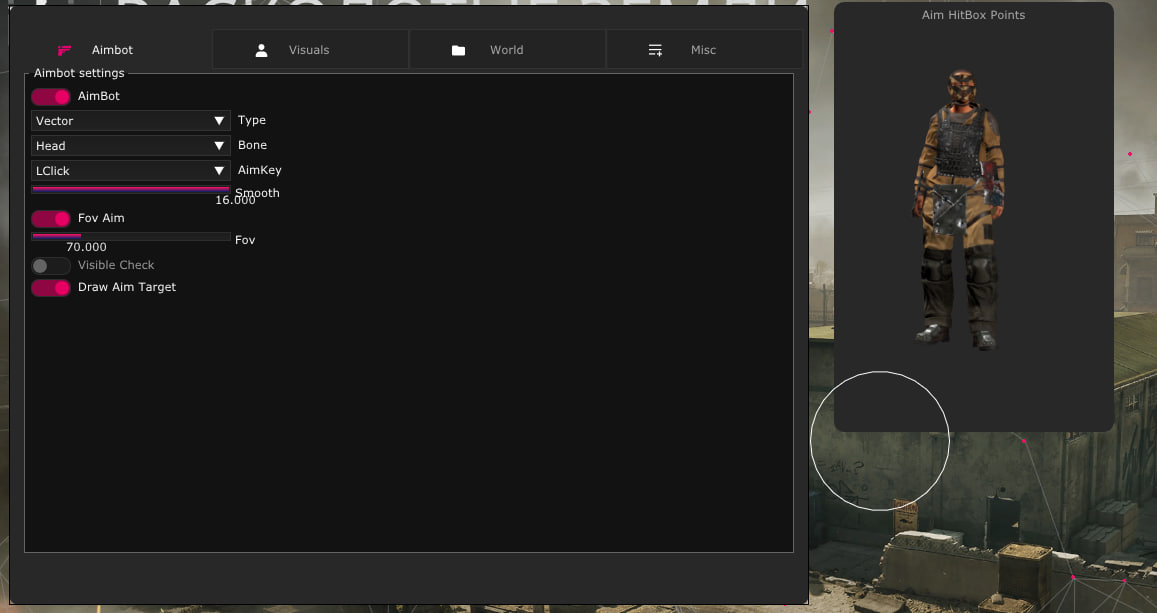 VISOR cheat screenshot — frame 5