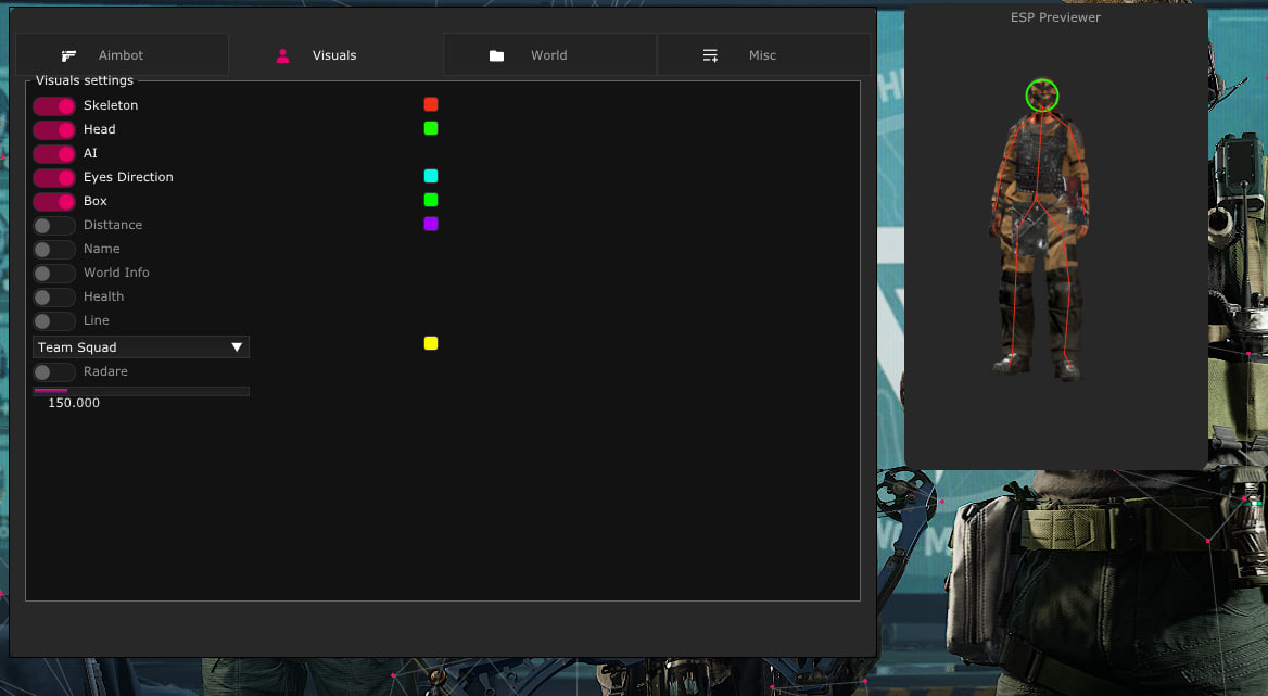 VISOR cheat screenshot — frame 6