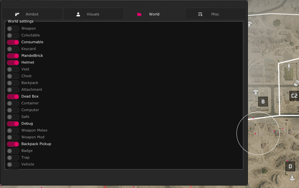 VISOR cheat screenshot — frame 4