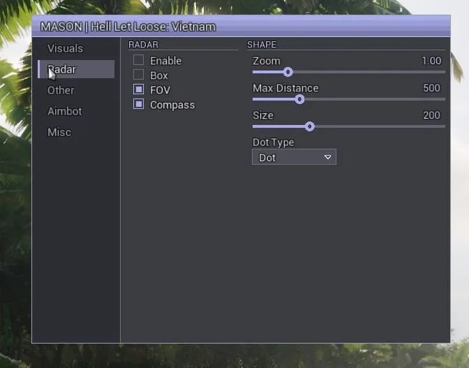 MASON cheat screenshot — frame 2