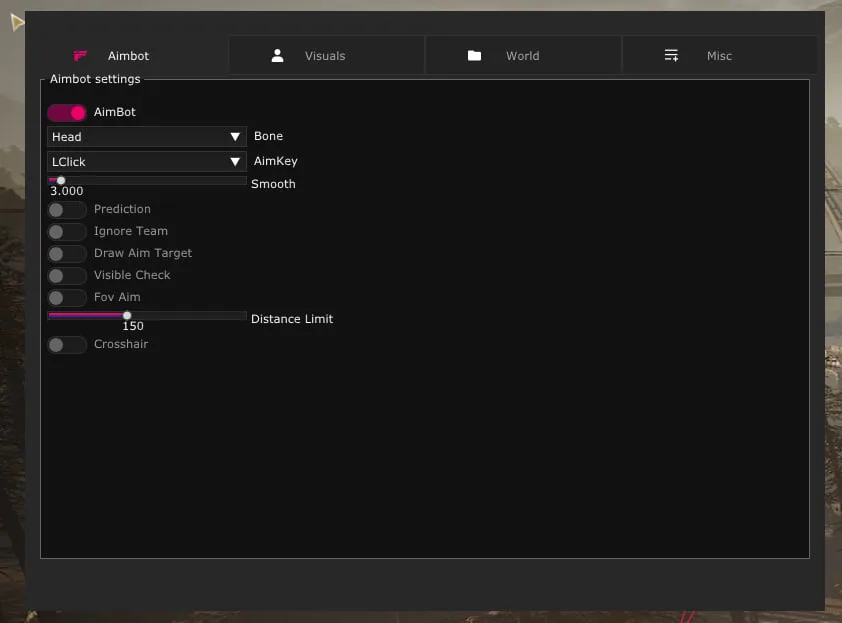 VISOR cheat screenshot — frame 5